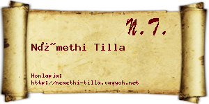 Némethi Tilla névjegykártya